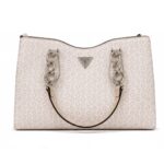 Cartera Satchel Guess Monogramada – blanco hueso - Imagen 2
