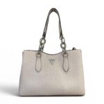 Cartera Satchel Guess Monogramada – blanco hueso